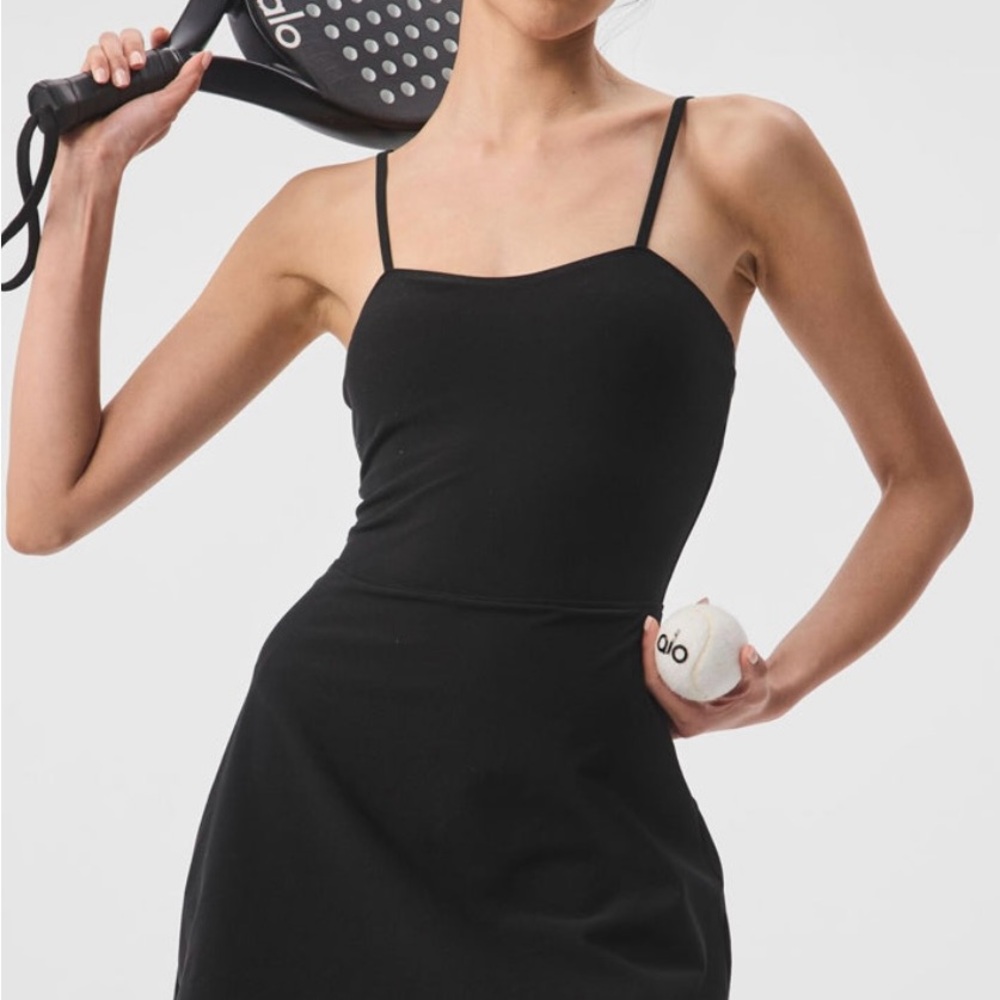 ALOsoft Courtside Black Tennis Dress